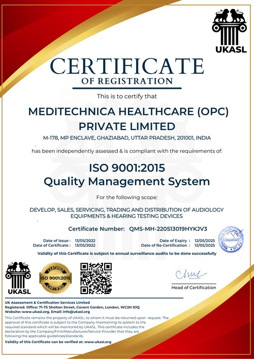 Meditechnica Healthcare ISO 9001:2015 Certification