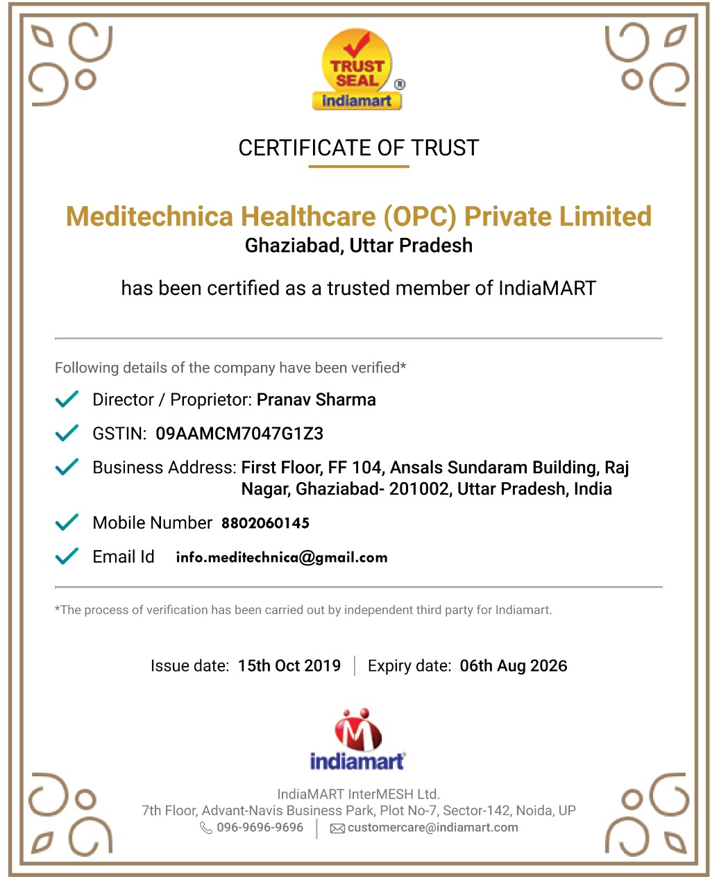 Certificate 1